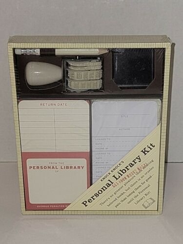 Knock Knock's Personal Library Kit New In Box NIB date stamper pad cards  sleeve